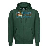 Sports Green camping is my kitchen with wine Zipper Hoodie - texasbilliewilder
