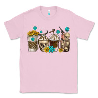 Bubblegum Pink coffee cups bull skull with gemstones Classic Tee - texasbilliewilder