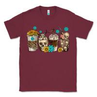 Burgundy coffee cups bull skull with gemstones Classic Tee - texasbilliewilder