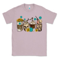 Lilac coffee cups bull skull with gemstones Classic Tee - texasbilliewilder