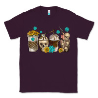 Plum coffee cups bull skull with gemstones Classic Tee - texasbilliewilder