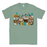 Sage coffee cups bull skull with gemstones Classic Tee - texasbilliewilder