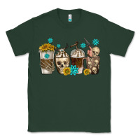 Sports Green coffee cups bull skull with gemstones Classic Tee - texasbilliewilder