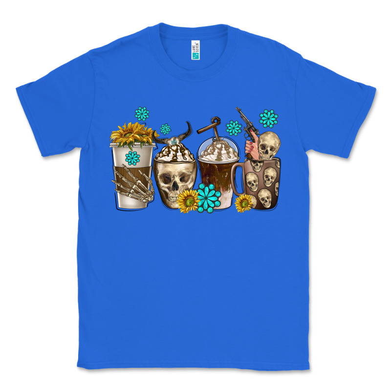 Coffee Cups Bull Skull With Gemstones Classic Tee by texasbilliewilder | Teevron