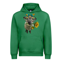 Emerald cute hempshire sheep with eyeglasses Urban Hoodie - LillyAllenDesigns