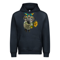 Navy cute hempshire sheep with eyeglasses Urban Hoodie - LillyAllenDesigns