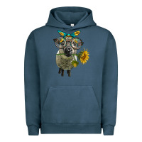 Pigment Midnight Navy cute hempshire sheep with eyeglasses Urban Hoodie - LillyAllenDesigns