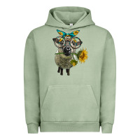Pigment Oil Green cute hempshire sheep with eyeglasses Urban Hoodie - LillyAllenDesigns