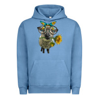 Pigment Pebble Blue cute hempshire sheep with eyeglasses Urban Hoodie - LillyAllenDesigns