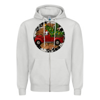 Dove Grey Farm Truck Christmas Zipper Hoodie - RanaPortraitStore