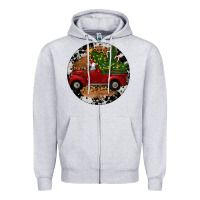 Heather Grey Farm Truck Christmas Zipper Hoodie - RanaPortraitStore
