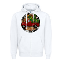 White Farm Truck Christmas Zipper Hoodie - RanaPortraitStore