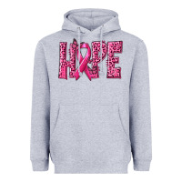 Heather Grey Hope Breast Cancer Heavyweight Hoodie - texasbilliewilder
