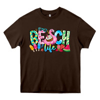 Chocolate Brown Besch Life Heavy Core Tee - CowhideDigitalArt