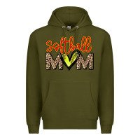 Army Green softball mom Premium Hoodie - NancyCooperArtShop