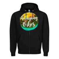 Black camping vibes Zipper Hoodie - texasbilliewilder
