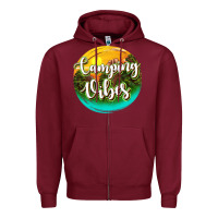 Burgundy camping vibes Zipper Hoodie - texasbilliewilder