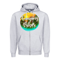 Heather Grey camping vibes Zipper Hoodie - texasbilliewilder