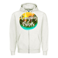 Oatmeal Heather camping vibes Zipper Hoodie - texasbilliewilder