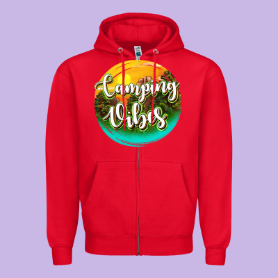 Camping Vibes Zipper Hoodie Designed By Texasbilliewilder