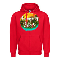 Red camping vibes Zipper Hoodie - texasbilliewilder