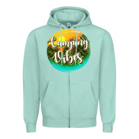 Seafoam camping vibes Zipper Hoodie - texasbilliewilder