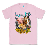 Bubblegum Pink chicken pig horse farm life Classic Tee - texasbilliewilder