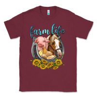 Burgundy chicken pig horse farm life Classic Tee - texasbilliewilder