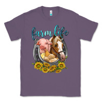 Lavender chicken pig horse farm life Classic Tee - texasbilliewilder