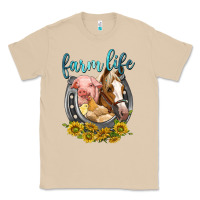 Mushroom chicken pig horse farm life Classic Tee - texasbilliewilder