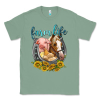 Sage chicken pig horse farm life Classic Tee - texasbilliewilder
