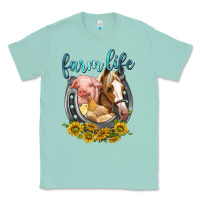 Seafoam chicken pig horse farm life Classic Tee - texasbilliewilder