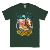 Sports Green chicken pig horse farm life Classic Tee - texasbilliewilder
