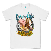 White chicken pig horse farm life Classic Tee - texasbilliewilder