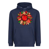 Navy strawberry sunflower Heavyweight Hoodie - Zillion Design Studio