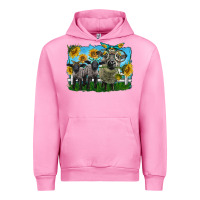 Fuchsia Pink cute hempshire sheep family Urban Hoodie - LillyAllenDesigns