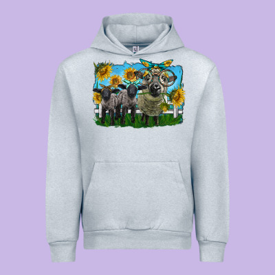 Cute Hempshire Sheep Family Urban Hoodie Designed By Lillyallendesigns