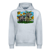Heather Grey cute hempshire sheep family Urban Hoodie - LillyAllenDesigns