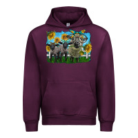 Mauve Wine cute hempshire sheep family Urban Hoodie - LillyAllenDesigns