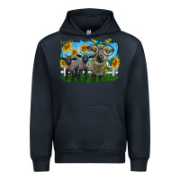 Navy cute hempshire sheep family Urban Hoodie - LillyAllenDesigns