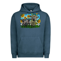 Pigment Midnight Navy cute hempshire sheep family Urban Hoodie - LillyAllenDesigns