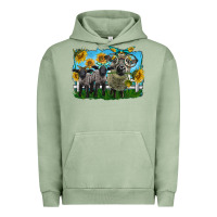 Pigment Oil Green cute hempshire sheep family Urban Hoodie - LillyAllenDesigns