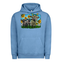 Pigment Pebble Blue cute hempshire sheep family Urban Hoodie - LillyAllenDesigns