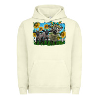 Pigment Pistachio cute hempshire sheep family Urban Hoodie - LillyAllenDesigns