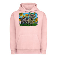 Pigment Salmon cute hempshire sheep family Urban Hoodie - LillyAllenDesigns