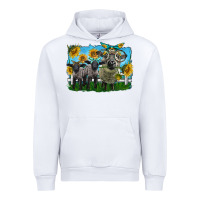White cute hempshire sheep family Urban Hoodie - LillyAllenDesigns