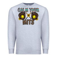 Heather Grey calm your mits Premium Sweatshirt - CowhideDigitalArt