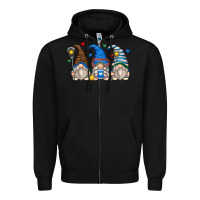 Black lacrosse gnomes Zipper Hoodie - Zillion Design Studio