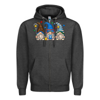 Charcoal Heather lacrosse gnomes Zipper Hoodie - Zillion Design Studio