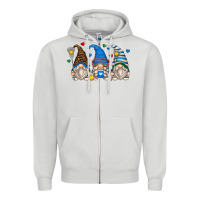 Dove Grey lacrosse gnomes Zipper Hoodie - Zillion Design Studio